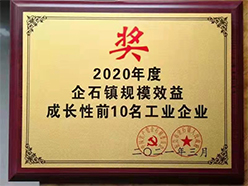 2020年度企石鎮(zhèn)規(guī)模效益成長(zhǎng)性前10名工業(yè)企業(yè)